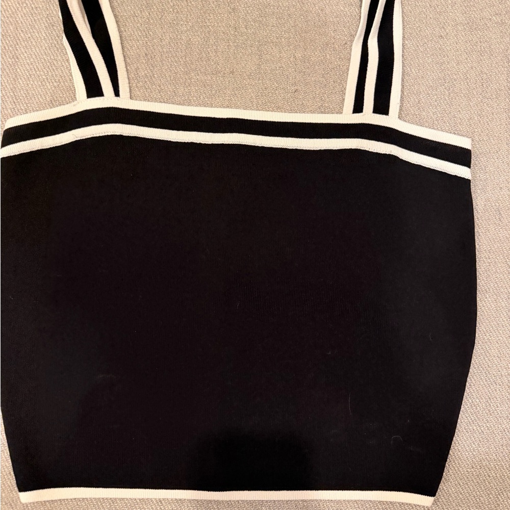 Superdown Black and White Tank Top